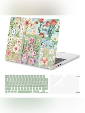 Amazon Floral Patchwork Tablet Skin and Mint Keyboard Cover